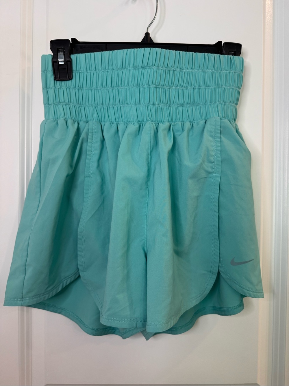 Nike Women's Aqua Smocked-Waist Athletic Short